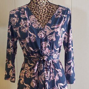 Motherhood A Pea in the Pod Teal and‎ Pink Floral Wrap Dress NWT Size M C1